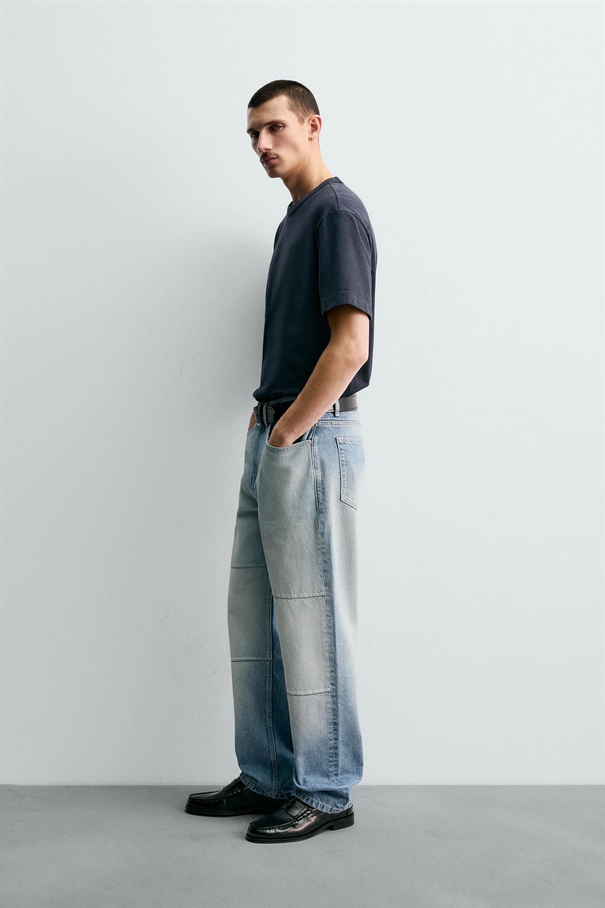 STRAIGHT FIT SEAMED JEANS